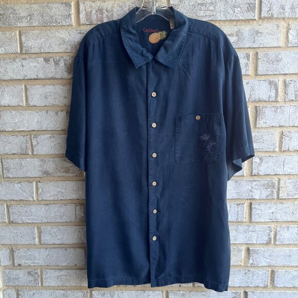 Caribbean Short Sleeve Button Up Collared Parrot Graphic Back Shirt Size XL - Picture 1 of 7